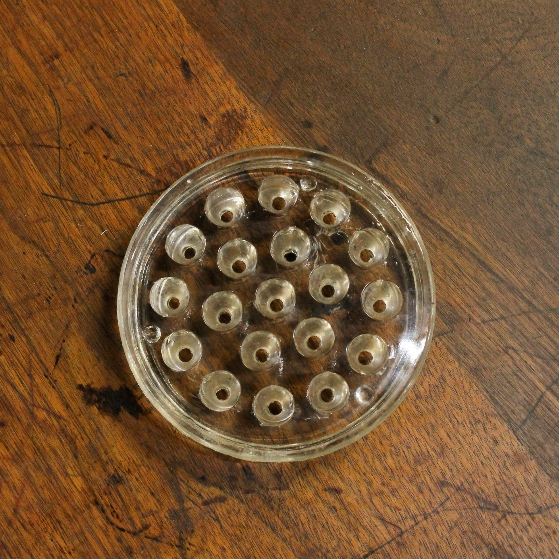 Vintage Clear Glass Flower Frog (Kenza) 19 holes Changing Thymes of West Michigan