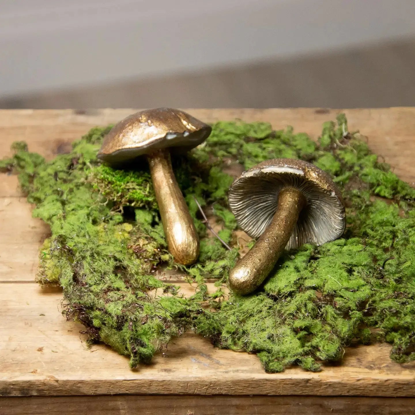 Brass Tone Mushroom Figurine Changing Thymes of West Michigan