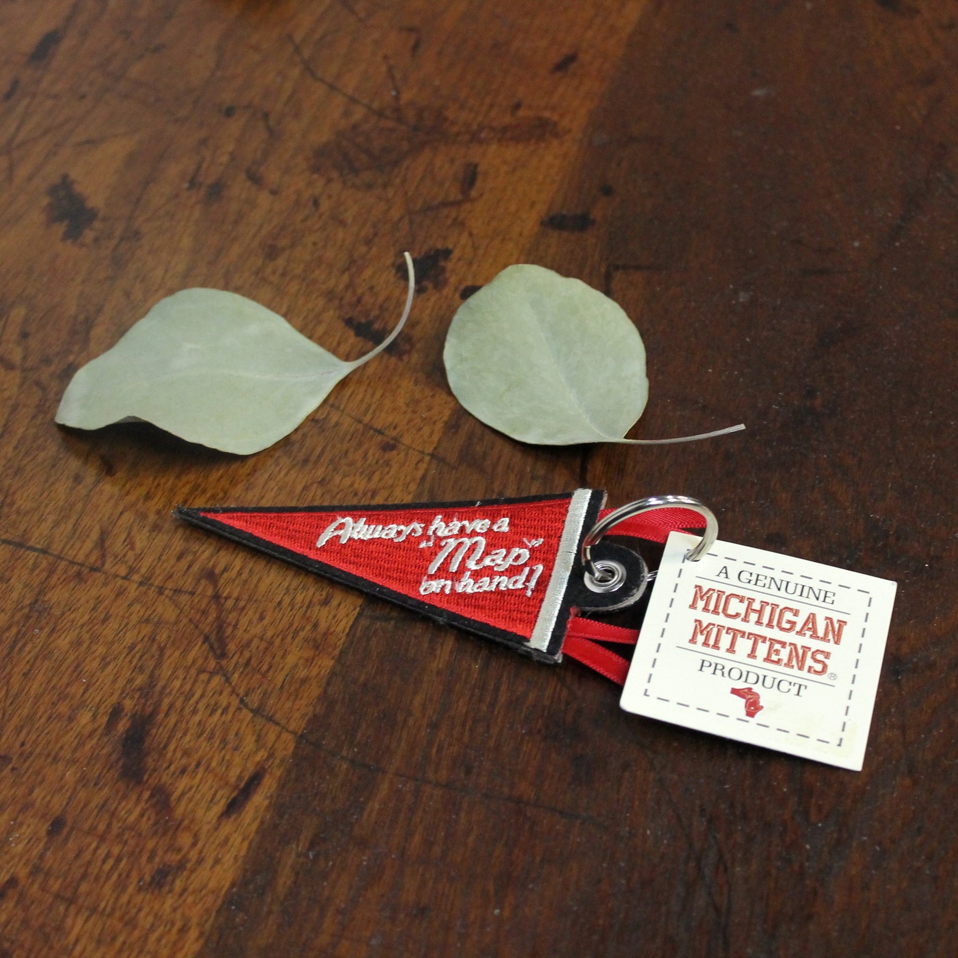 Michigan Pennant Key Chain Changing Thymes of West Michigan