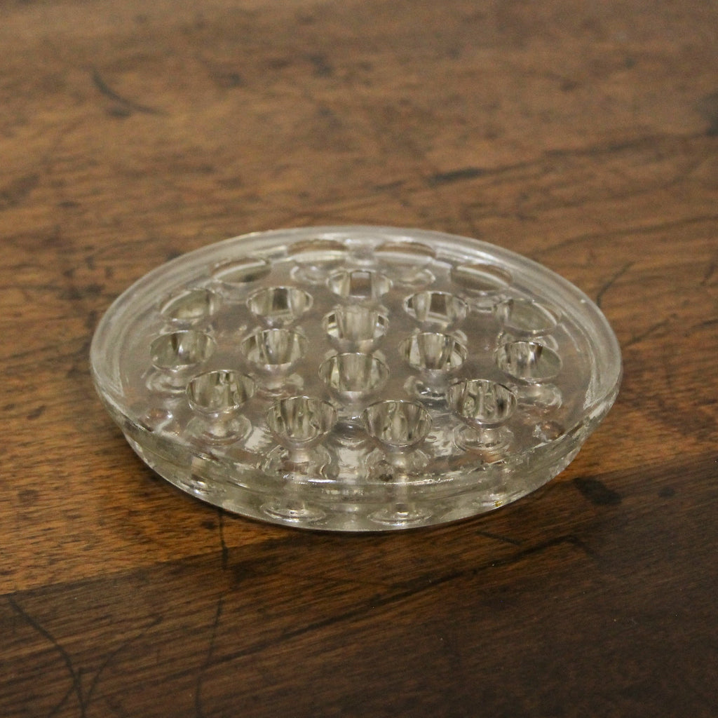Vintage Clear Glass Flower Frog (Kenza) 19 holes Changing Thymes of West Michigan