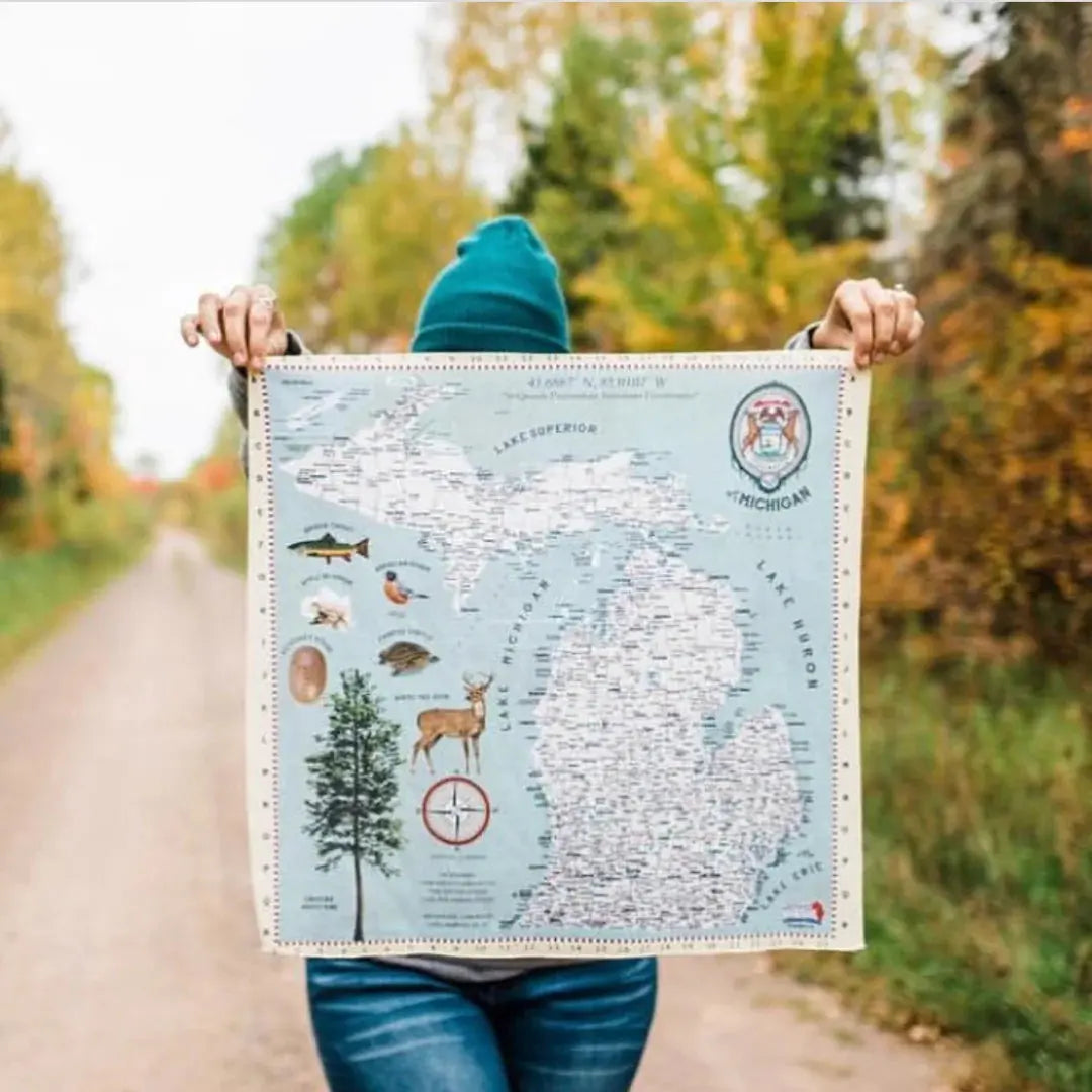 Wear This Map Bandana Changing Thymes of West Michigan