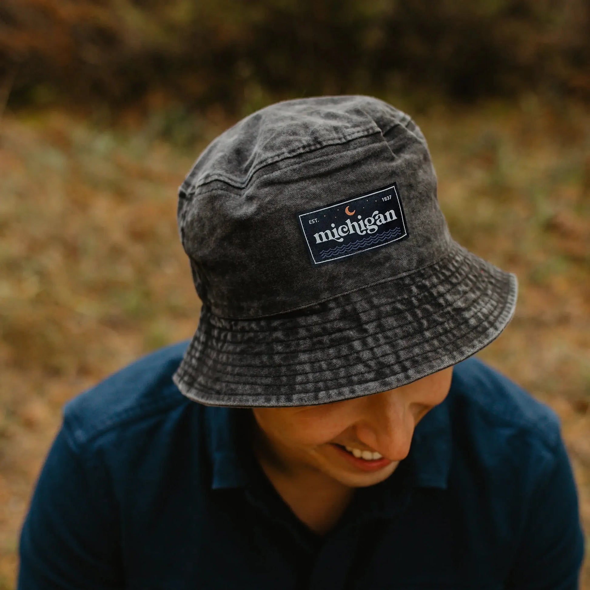 Acid Wash Michigan Patch Bucket Hat Changing Thymes of West Michigan
