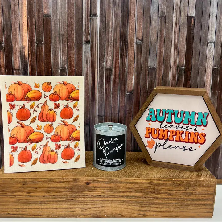 Drunken Pumpkin Fall Candle Rustic Farmhouse